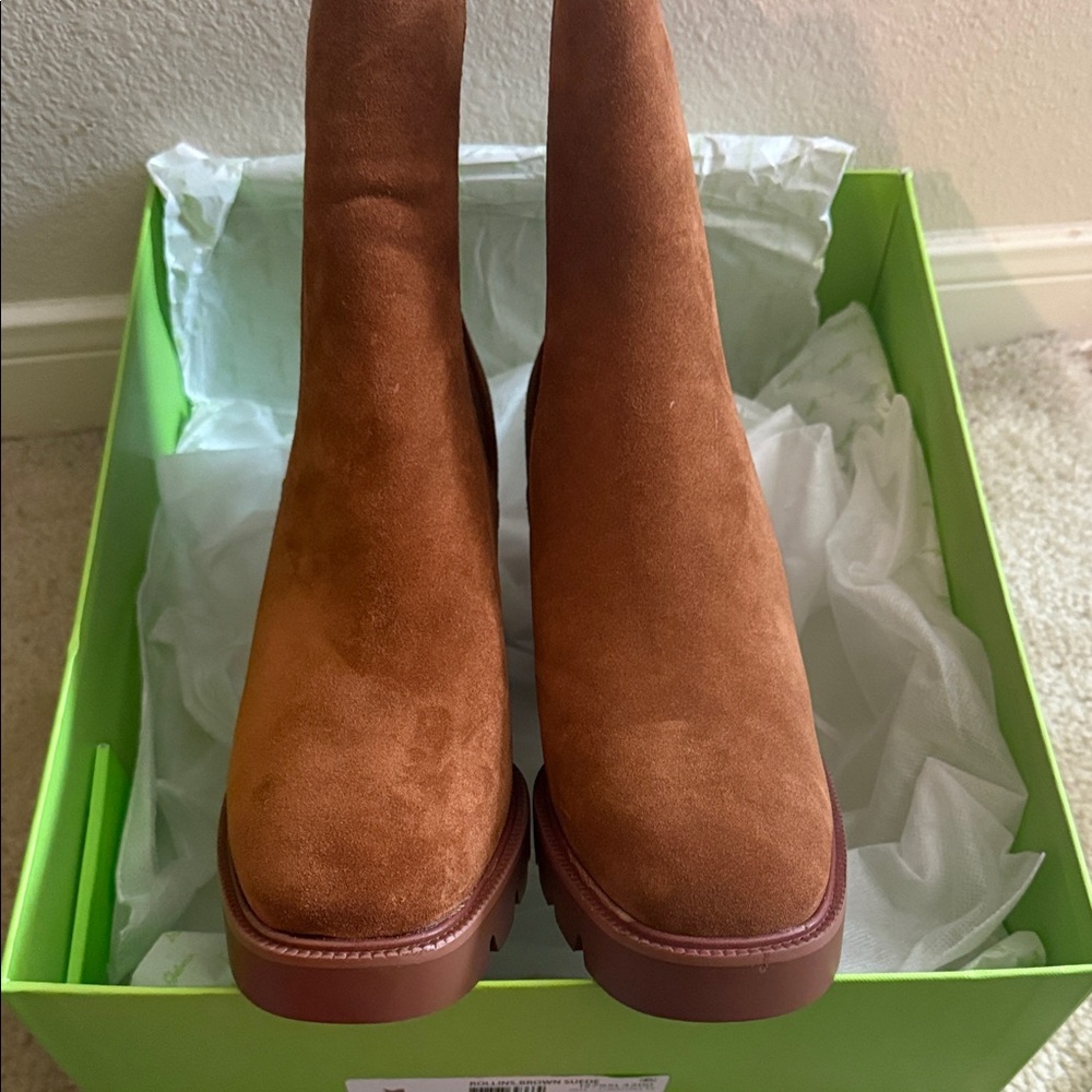 NIB Sam Edelman Rollins Brown Suede Ankle Boots sz 9.5 - Picture 10 of 11